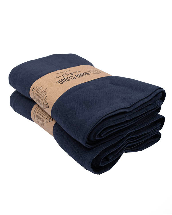 Terra Fringeless XL Bath Bundle - Navy - 2 Pack | Sand Cloud